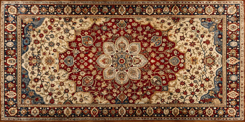 Intricate design of an old Persian carpet, Persian, carpet, vintage, traditional, rug, pattern, cultural, textile
