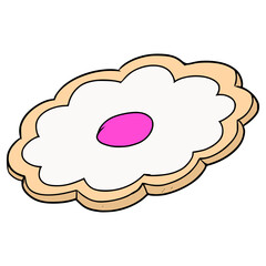 flower shape sugar cookies illustration hand drawn isolated vector