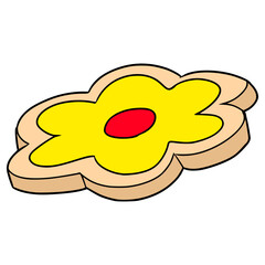 flower shape sugar cookies illustration hand drawn isolated vector