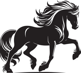 silhouette of clean vector of hourse isolated