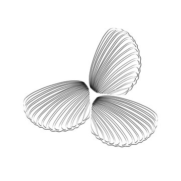 recommend clip art: Seashells in continuous line art drawing style. Hand drawn vector illustration. Minimalist black linear sketch isolated on white background.