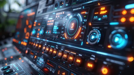 Obraz premium Futuristic Interface Control Panel
