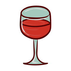 Wine glass. Celebration, drink, alcohol, party, red, beverage, glassware, dry, semi sweet, liquor, bar, cheers, refreshment, cabernet, merlot, cocktail, elegant, dinner, festive. Vector illustration