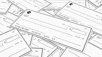 Closeup Photo Of Black bank check Wallpaper