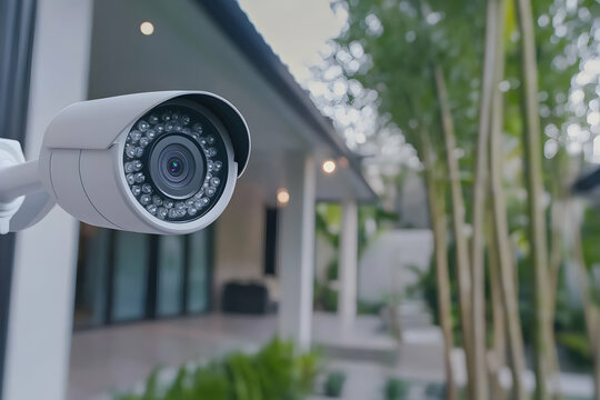 Close Up of Security Camera on a Modern House
