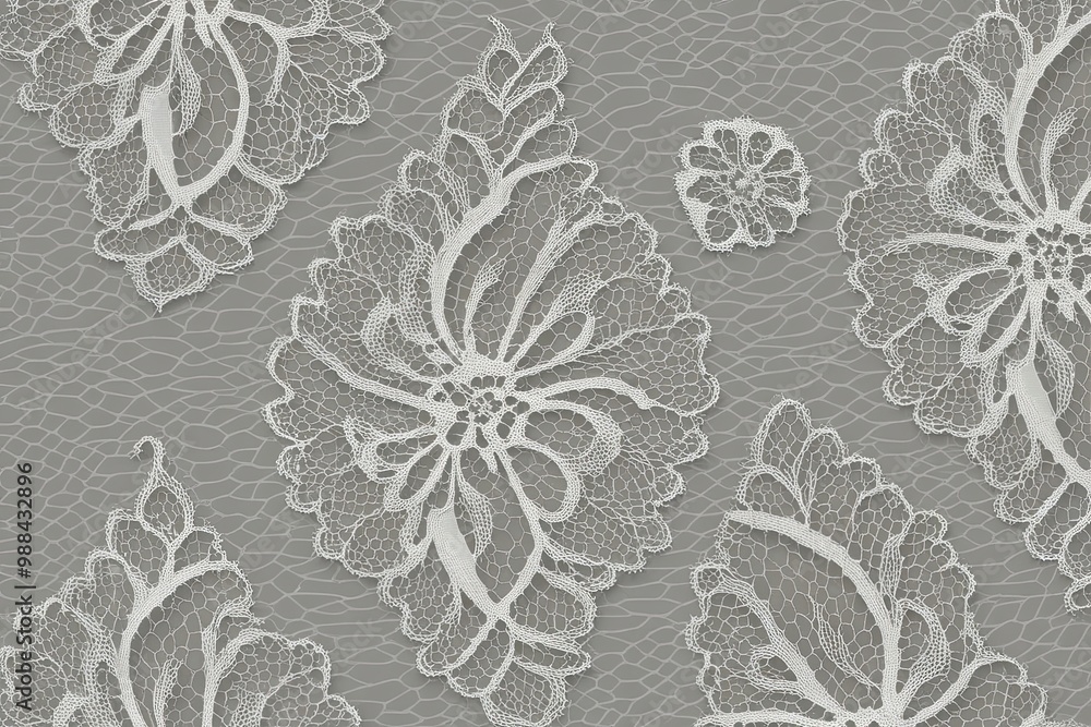 Poster sophisticated lace pattern with subtle gray gradient backdrop