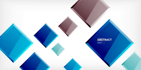 Colorful squares with reflections abstract background design. Vector Illustration For Wallpaper, Banner, Background, Card, Book Illustration, landing page