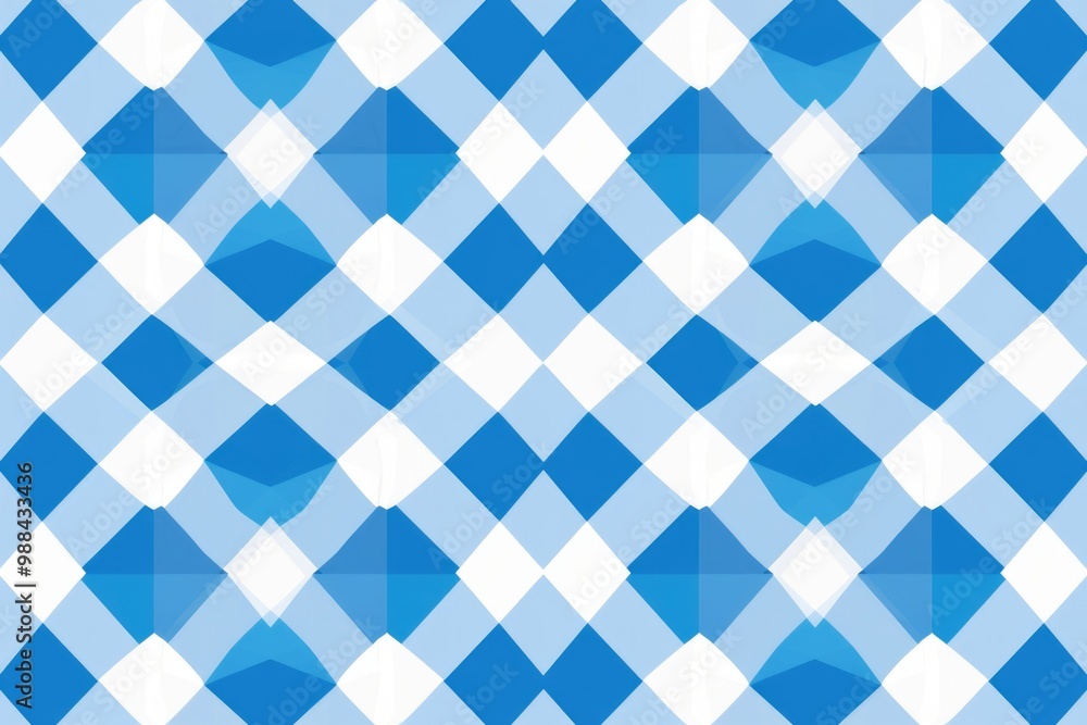Poster A blue and white checkered background with a diagonal pattern, suitable for use in graphic design or as a texture