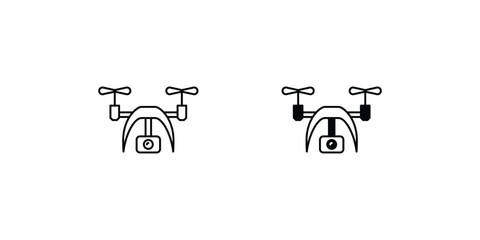 Obraz premium camera drone set icon with white background vector stock illustration
