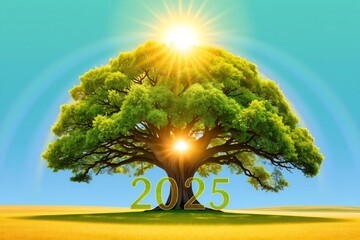 Hoffnung und Wachstum: Symbol für den Übergang ins neue Jahr 2025.