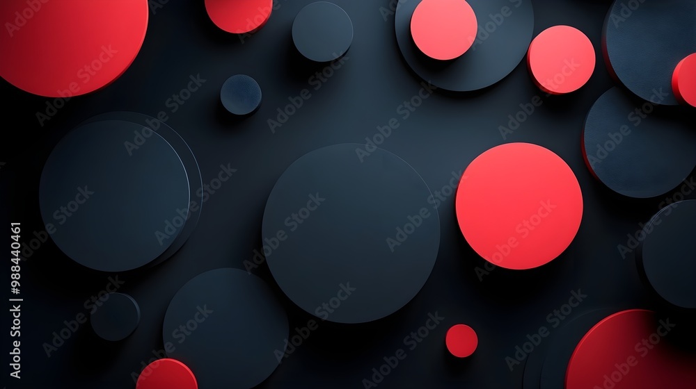 Poster abstract black and red circle pattern background