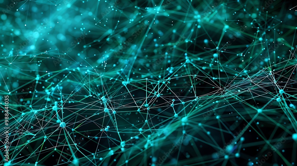 Poster abstract network background with connected dots and lines, representing digital connection, technolo