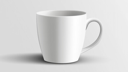 Fototapeta premium White coffee mug isolated on a solid white background. isolated on a solid white background. Illustrations 