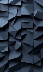 Obraz premium Dark Geometric Abstract 3D Faceted Pattern, Wallpaper, Mobile Phone Wallpaper
