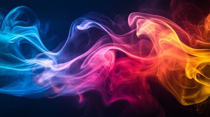 Obraz premium Abstract, colorful smoke swirling in different directions