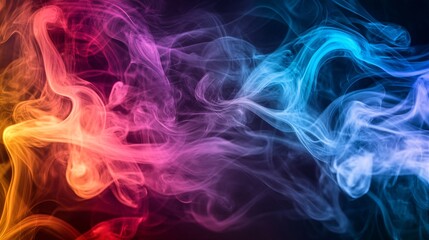 Obraz premium Abstract, colorful smoke swirling in different directions