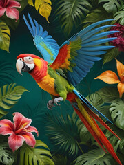 Fototapeta premium parrot on a branch