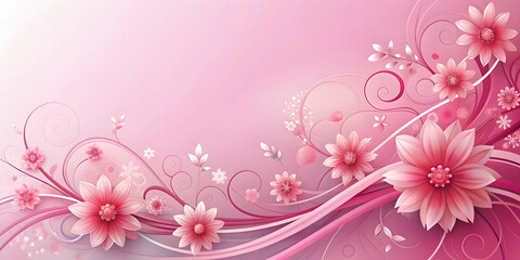 Elegant pink floral design with swirling petals , October, pink, elegant, petals, swirls, feminine, delicate, soft, floral