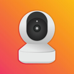 CCTV ELEMENT,CCTV FLAT DESIGN,VECTOR CCTV,CCTV SMART HOME ON GRADIENT BACKGROUND