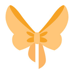 Bow icon. Cartoon ribbon for invitation or gifts, present cards and luxury wrap pack isolated on white background. Holidays and celebrations decoration for your design. Vector illustration