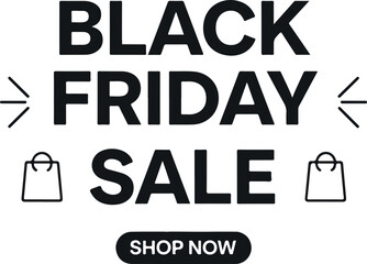 Black Friday Announcement Megaphone vector and bag, text illustration.