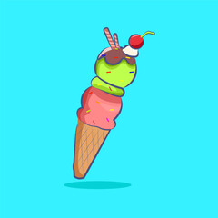 flat IIlustration ice cream vector