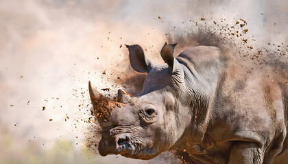 Fototapeta premium Lively rhinoceros