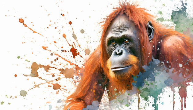 Lively orangutan