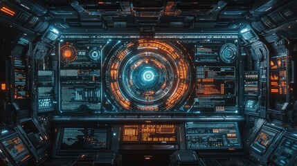 Fototapeta premium Futuristic Frames and Headers for HUD User Interface - Modern Callouts, Pointers, Info, and Dialog Boxes for Advanced UI Design