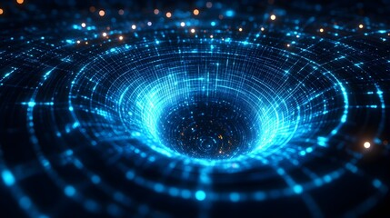Obraz premium Abstract Blue Digital Vortex Background