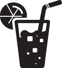 illustration silhouettes of a glass of soda, silhouette glass