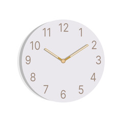 Grey round wall clock vector Illustration on a white background