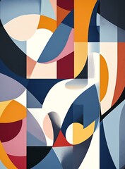 Abstract Geometric Pattern with Colorful Shapes