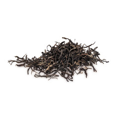 Dried tea leaves isolated on transparent background. (.PNG)