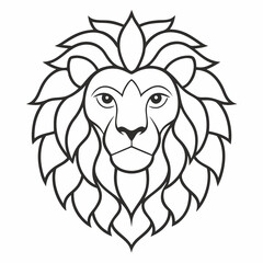 Lion's head Mandalas outline silhouette vector art illustration
