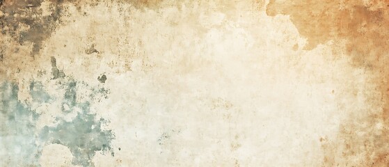 Vintage grunge background with light brown and blue stains.