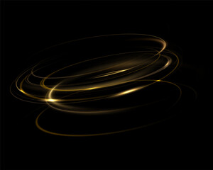 Shiny vortex rings shimmer on a transparent background. Sparkling circles with light effect. Light circle swirl neon lighting effect, spiral light lines.trator Artwork	