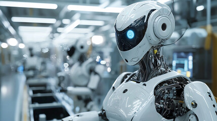 Fototapeta premium AI-Powered Robots in the Workforce