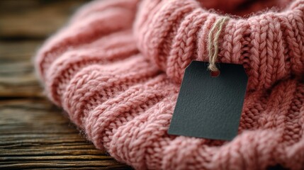 Knitted Pink Sweater with Price Tag Generative AI