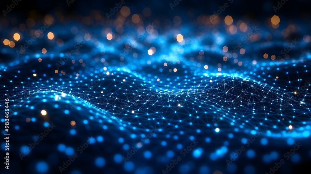 Poster abstract blue network connection background