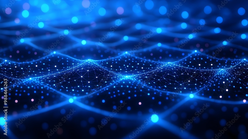 Poster abstract blue network connection background