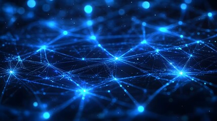 Fototapeta premium Abstract Blue Network Connection Background