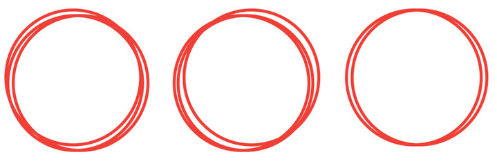Hand drawn circle icon vector set .