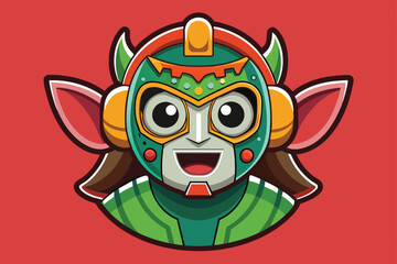 Fototapeta premium A colorful cartoon mask designed for the deaf features expressive eyes and unique details, showcasing creativity in design and inclusivity.