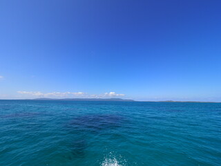 blue sky and transparent sea in okinawa.