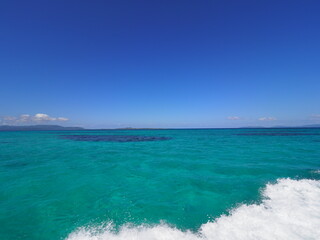 blue sky and transparent sea in okinawa.