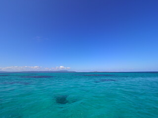 blue sky and transparent sea in okinawa.