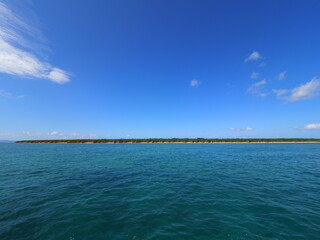 blue sky and transparent sea in okinawa.