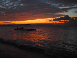 sunset over the sea