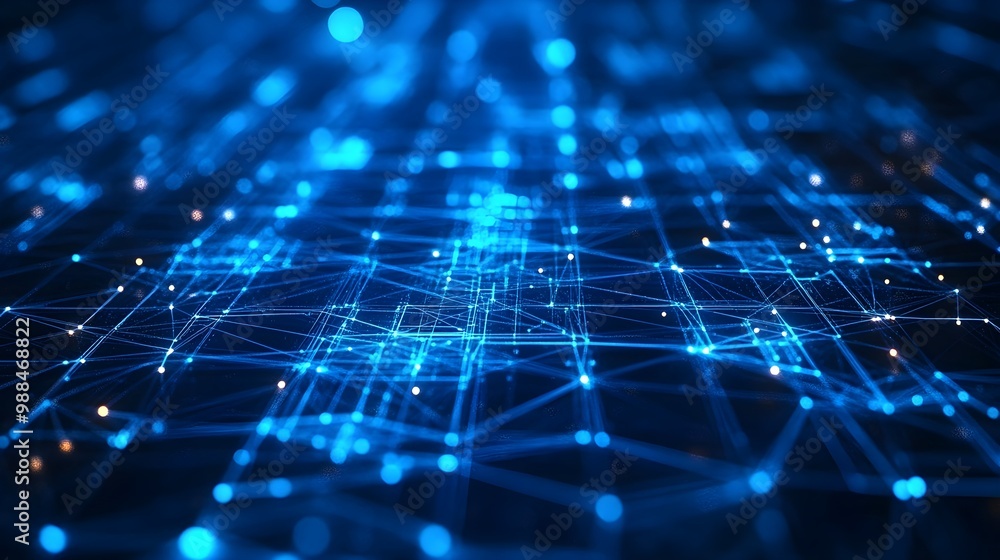 Poster abstract blue network connection technology background